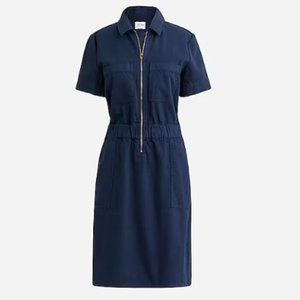 Zip-front chino dress